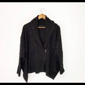 All Saints Knit Rib Oversized Assymmetrical Cardi